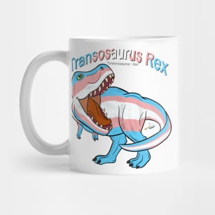 Transosaurus Rex (text) (scaled) - Transgender Pride Mug